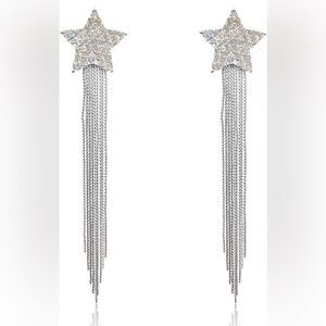 Silver star earrings N332